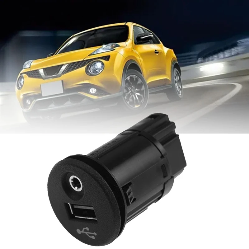 1 Pz Aux Port Adapter Usb-C Staffa Audio Black Abs Car Per Nissan Frontier Juke
