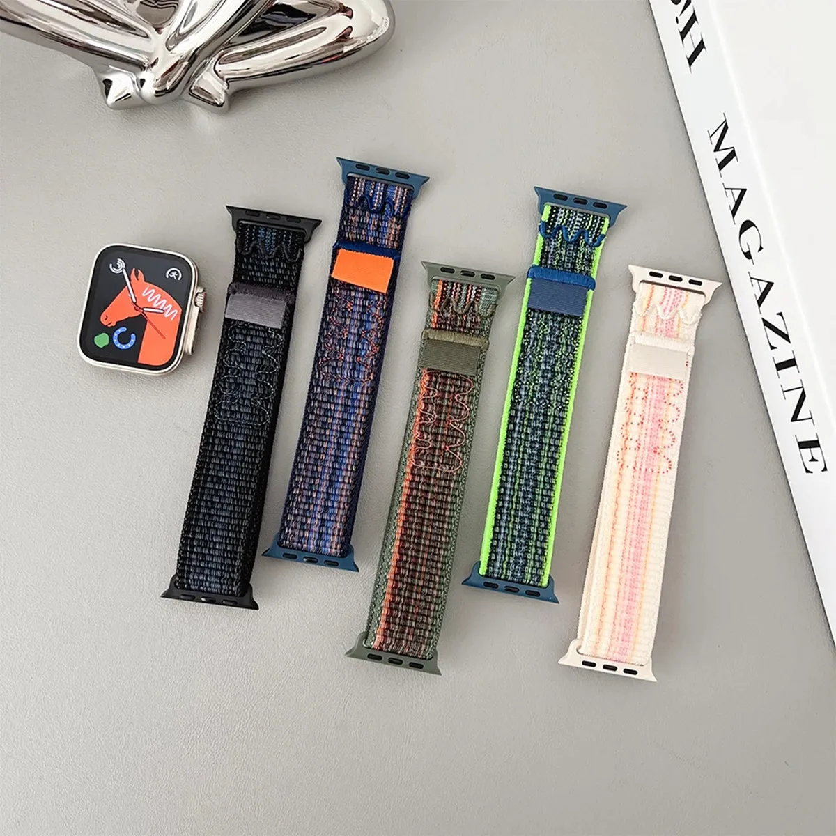 Cinturino In Nylon Originale Per Apple Watch Ultra 2 49Mm Cinturino Sportivo Per Nike Iwatch Series 9 8 7 6 Se 4 3 2 45Mm 44Mm 42Mm 41Mm 42Mm