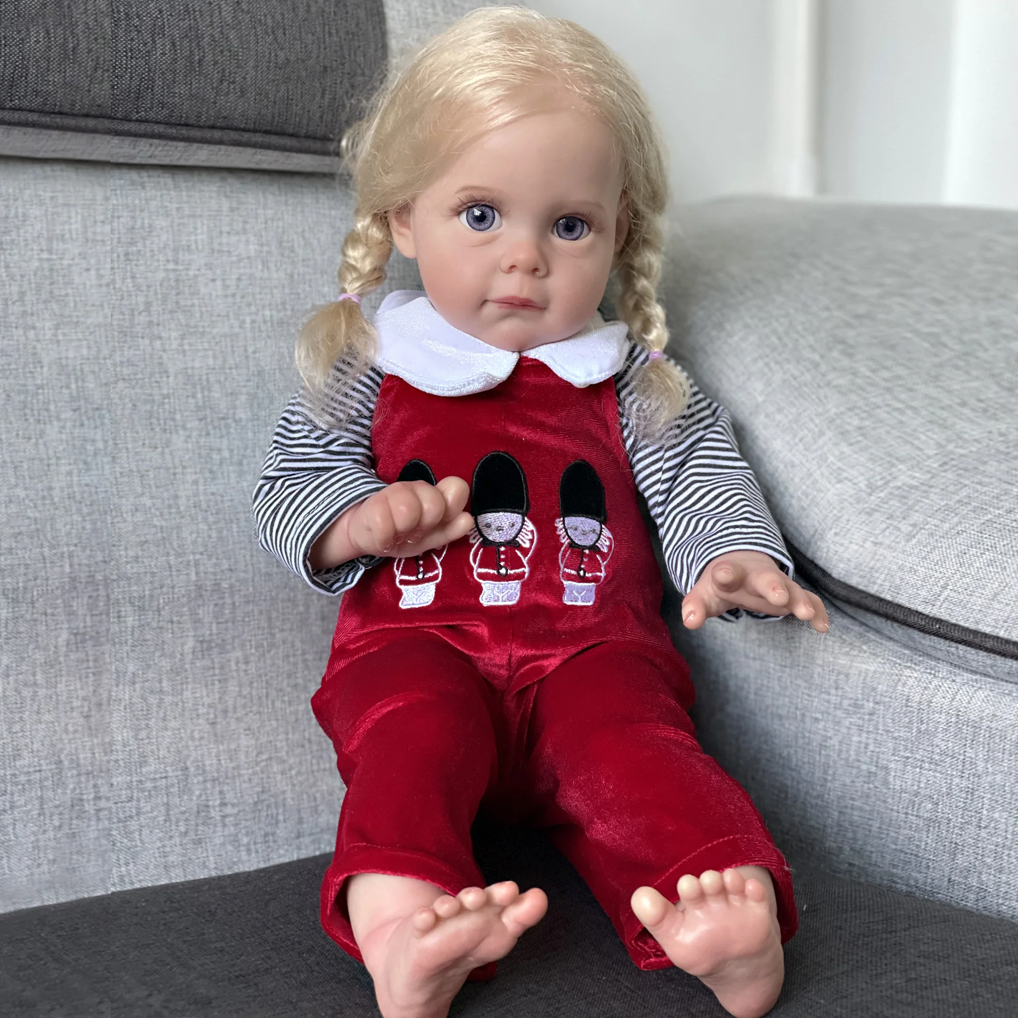 22 Pollici Maggie Toddler Bebe Reborn Dolls Artista Dipinto Morbido Vinile Baby Girl Doll Toys Boneca Reborn