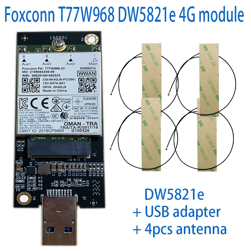 Usb3.0 T77W968 Per Dell Dw5821E Lte Cat16 Gnss 5G Modulo Scheda Wwan Per Latitude 5420 5424 7424 Robusto Latitude 7400 / 7400 2-In