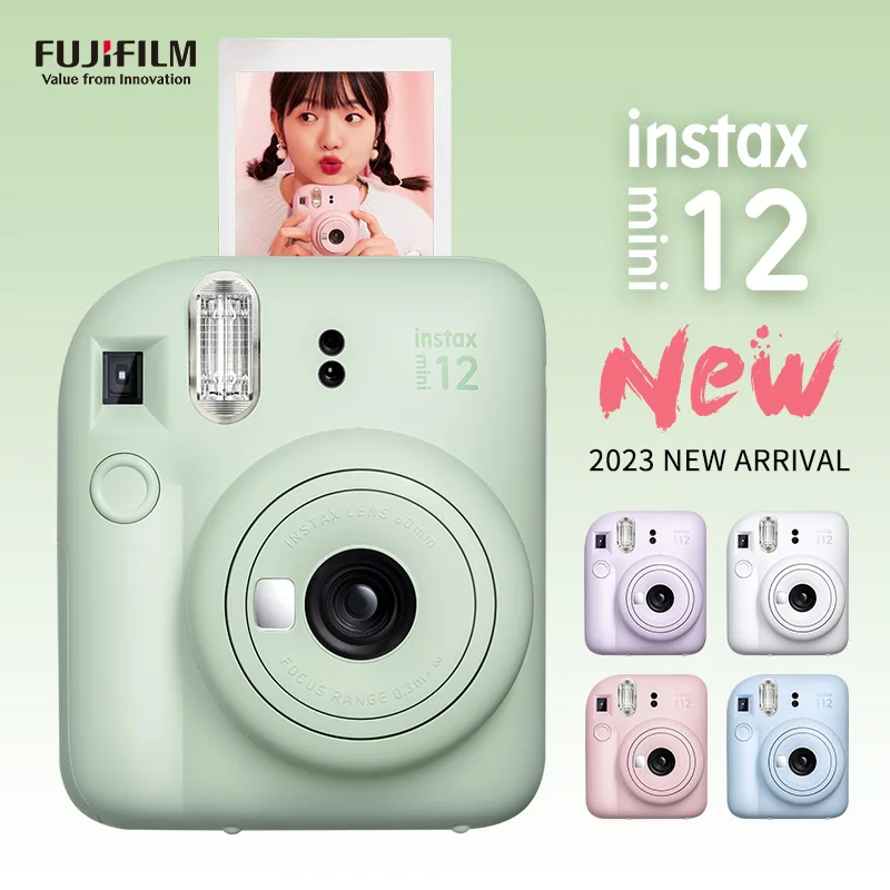 Nuovissima Fotocamera Originale Instax Rosa/Blu/Bianco/Viola/Verde Fujifilm Instax Mini12 Fotocamera Con Mini Pellicola Instax Carta Fotografica