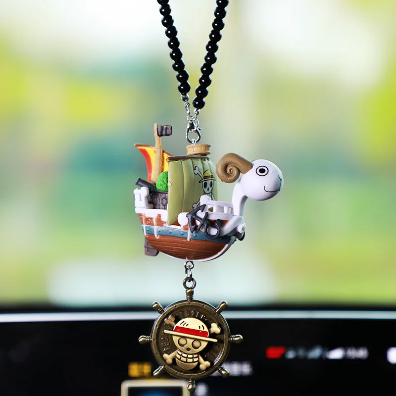 Ciondolo Per Auto One Piece Cartoon Anime Pirate Boats Going Merry/ Thousand Sunny Grand Pirate Ship Pvc Action Figure Toy Decoration