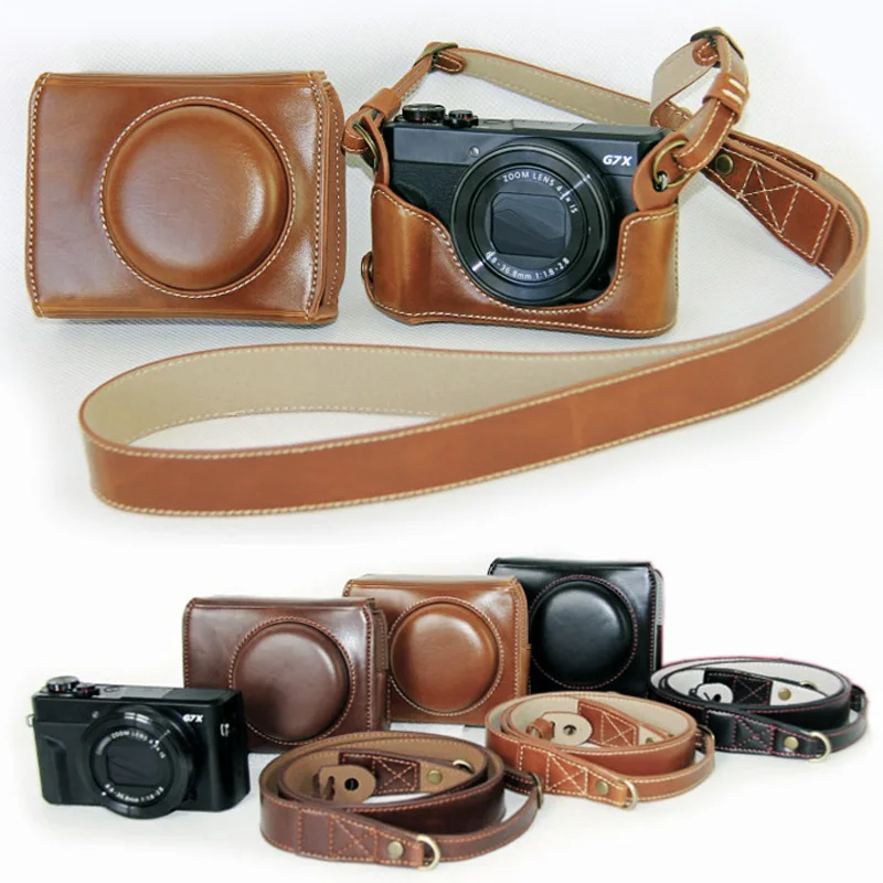 Custodia Per Fotocamera In Pelle Hq Per Canon Powershot G7X Mark Ii/G7X Mark Iii G7X3