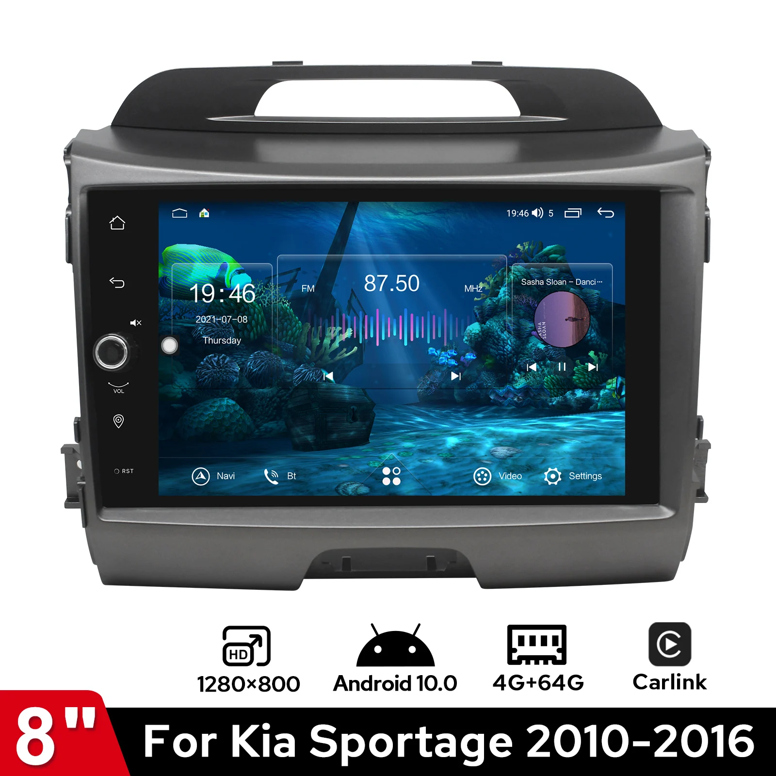 Joying 8 "1 Din Car Multimedia Player Android Radio Carplay Android Auto Per Kia Sportage 2010-2016 Telecamera Per Retromarcia Car Audio