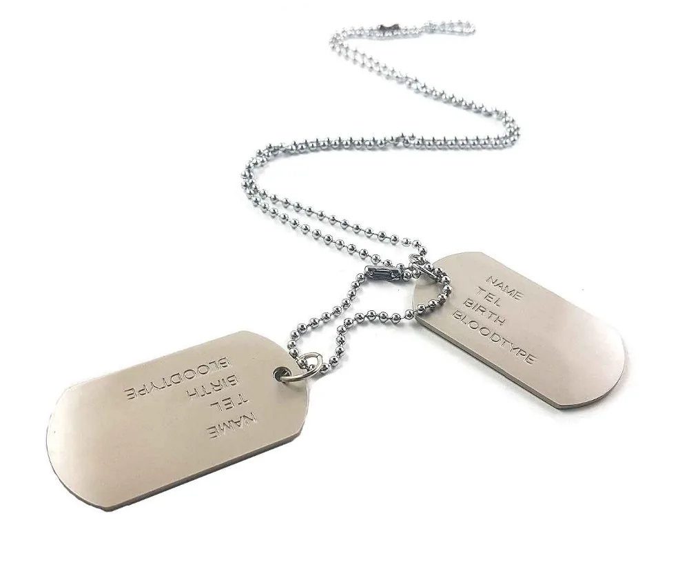 In Acciaio Inox Del Progettista Del Mens Esercito Militare 2 Dog Tags Pendente Della Collana Accessori Biker Catena Della Sfera In Acciaio The Walking