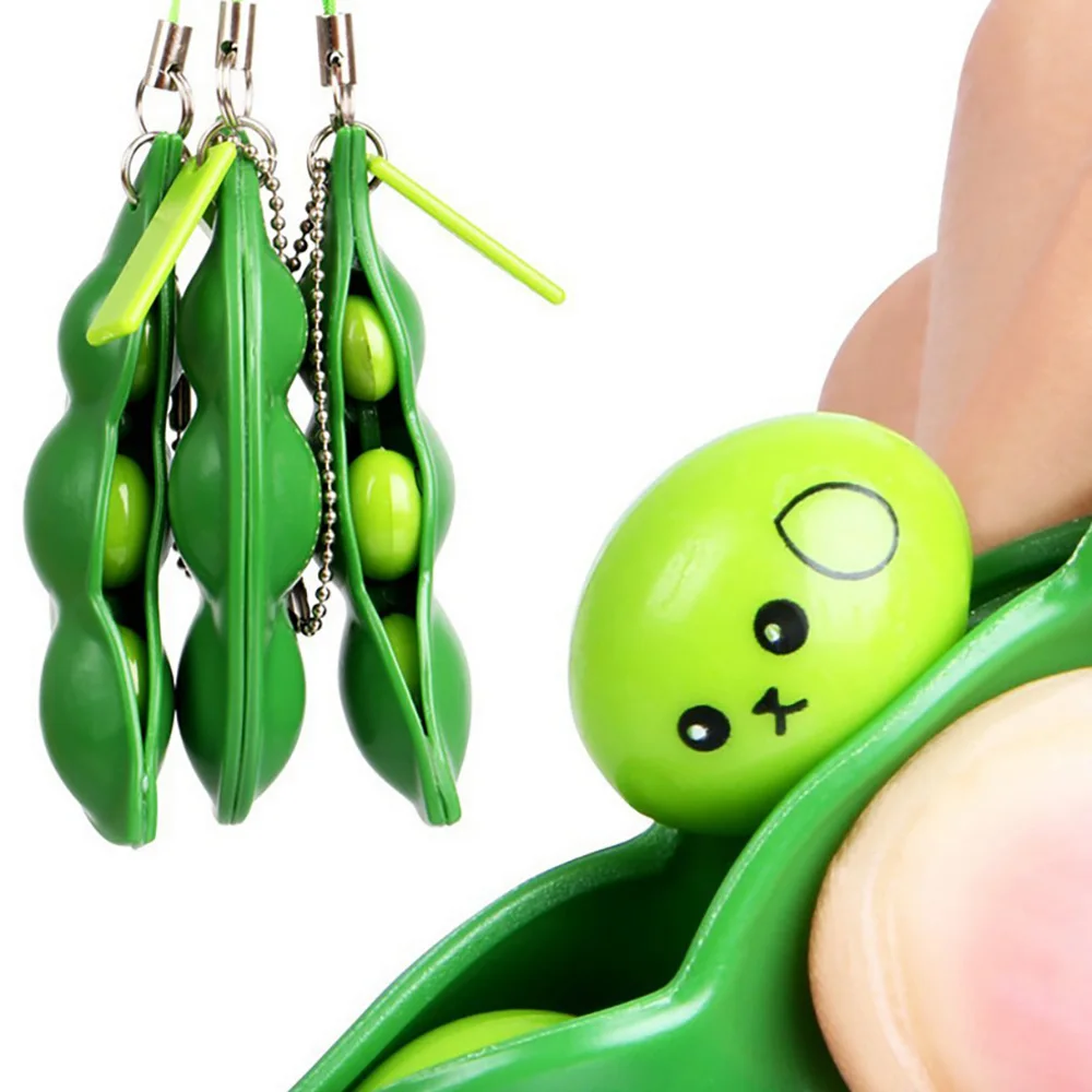 Decompresso Pisello Portachiavi Pisello Clip Ciondolo Rilascio Antistress Piccoli Giocattoli Regalo Per Bambini Personalità Portachiavi Borsa Laterale