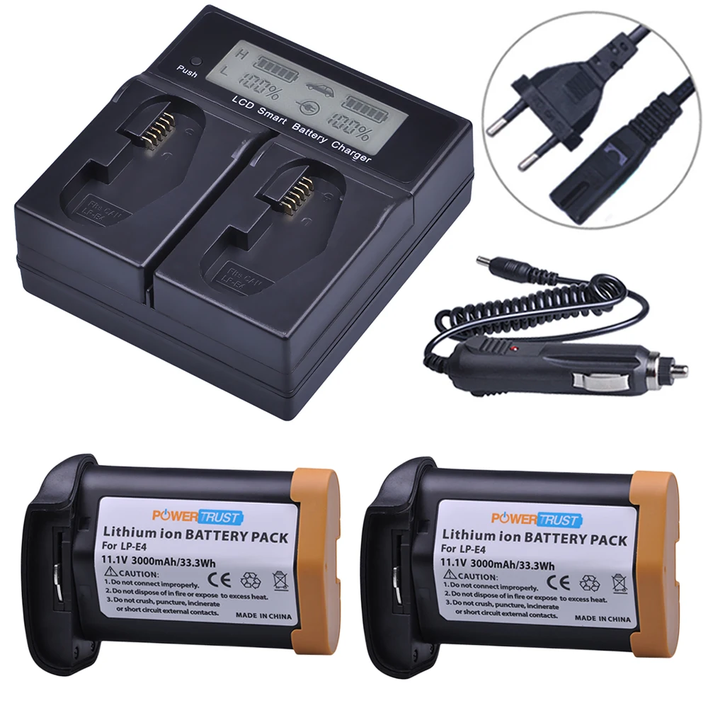 Sostituzione Per Batteria Lp-E4N X2 E Caricabatterie Per Canon Eos-1D X Eos-1D X Mark Ii Eos-1D Mark Iii / Mark Iv Eos-1Ds Mark Iii