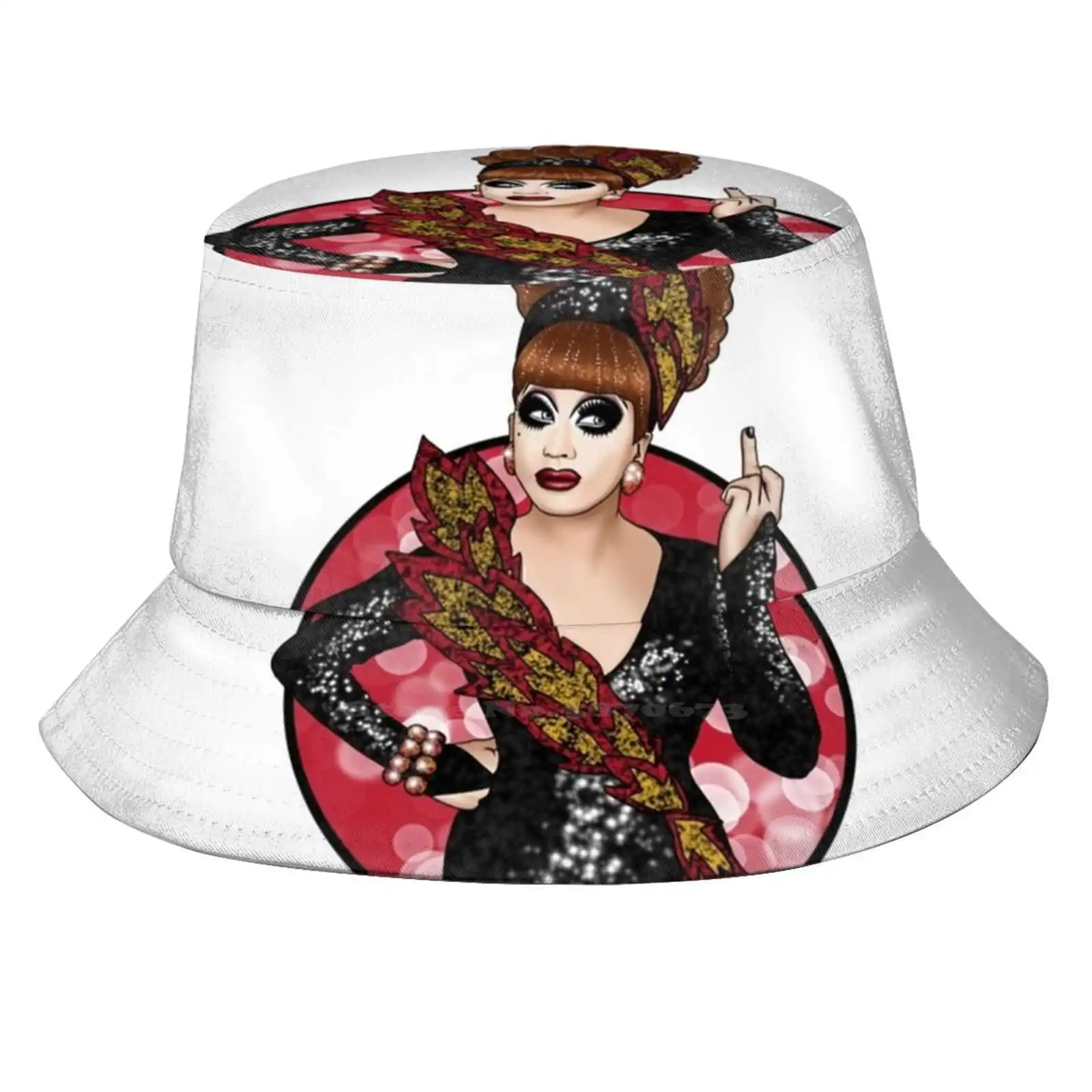 Bianca Del-Drag Queen Flat Top Cappelli A Secchiello Traspiranti Drag Queen Bianca Del