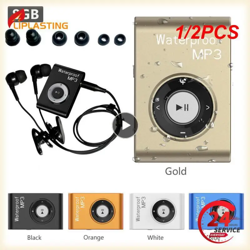 1/2 Pz Impermeabile Nuoto Lettore Mp3 Musica Stereo Mp3 Walkman Con Radio Fm Clip Radio Fm Per La Corsa Equitazione Musica Stereo Hifi