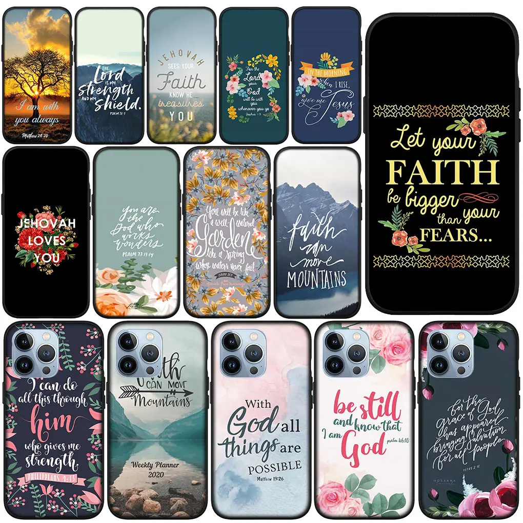 Custodia Per Telefono Versetto Della Bibbia Christian Strength God Per Apple Iphone 15 14 Plus 13 12 Mini Pro Max Xr + 13Pro 14 + 15 + Custodia Morbid