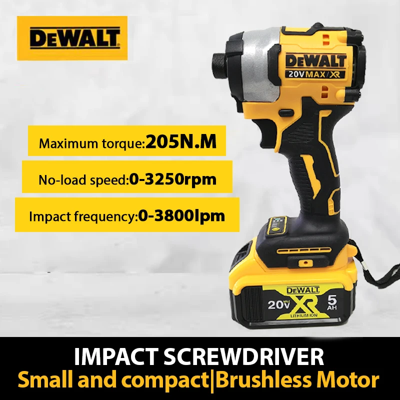 Dewalt Dcf850 20V Avvitatore A Percussione 205Nm Motore Brushless Cacciavite Ricaricabile A Batteria Trapano Elettrico A Percussione Utensili Elettric
