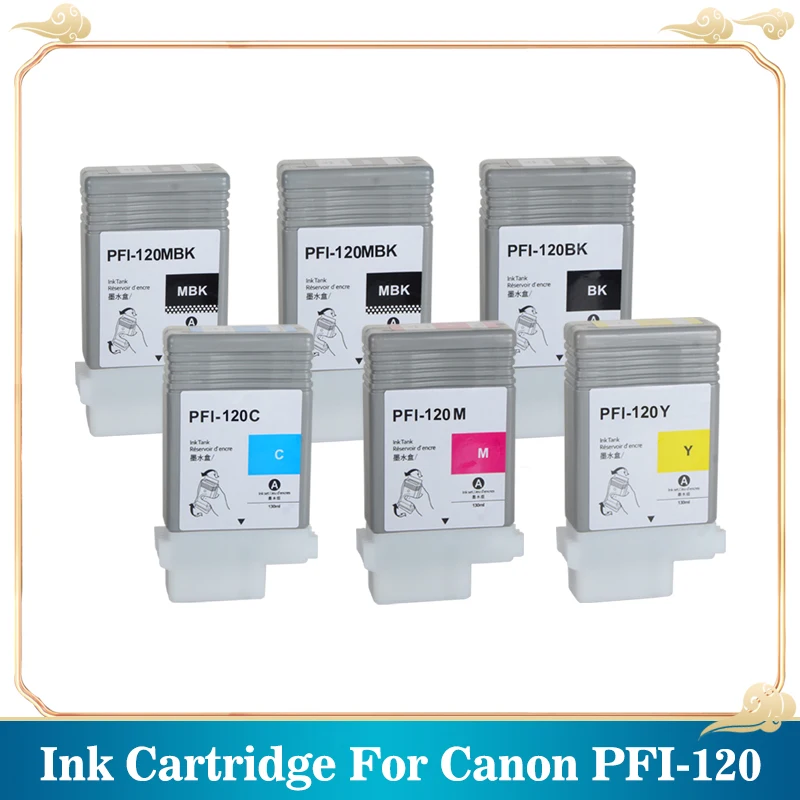 Pfi-120N Cartuccia Di Inchiostro Con Chip Per Canon Tm200 Tm-205 Tm-300 Tm-305 130Ml 6 Colori/Set