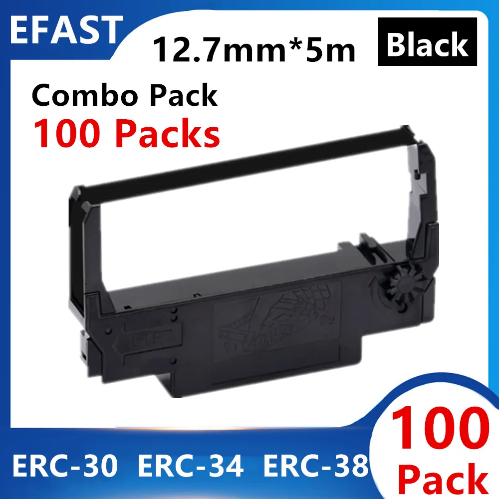 Sostituzione 5 ~ 20 Confezioni Erc-30 Erc 30 34 38 Bk Nastro Nero Compatibile Utilizzato Per Stampante Epson Erc30 Erc34 Erc38 Nk506 12.7Mm 5M