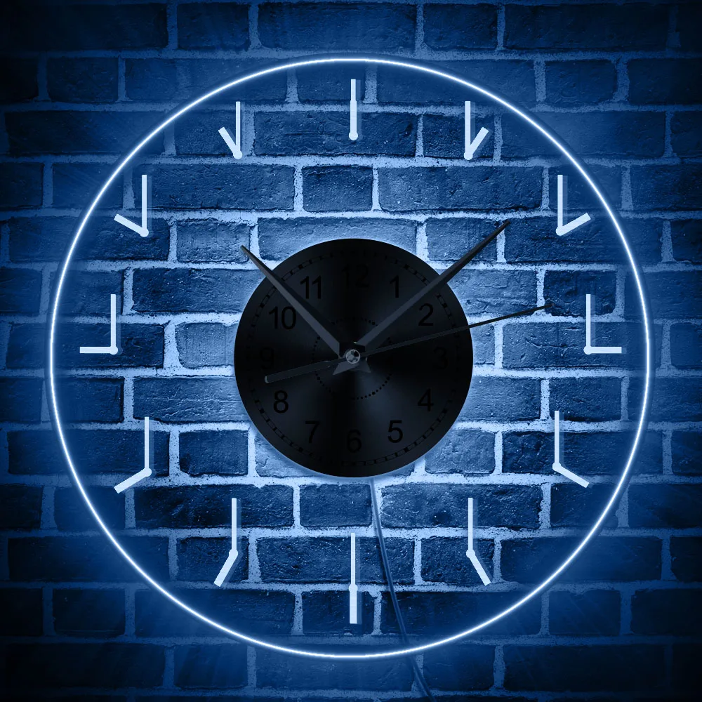 Illuminazione A Led Ridondante Orologio Da Parete Acrilico Led Edge Lit Ridondanza Orologio Da Parete Luminoso Design Moderno Office Room Led Wall Dec