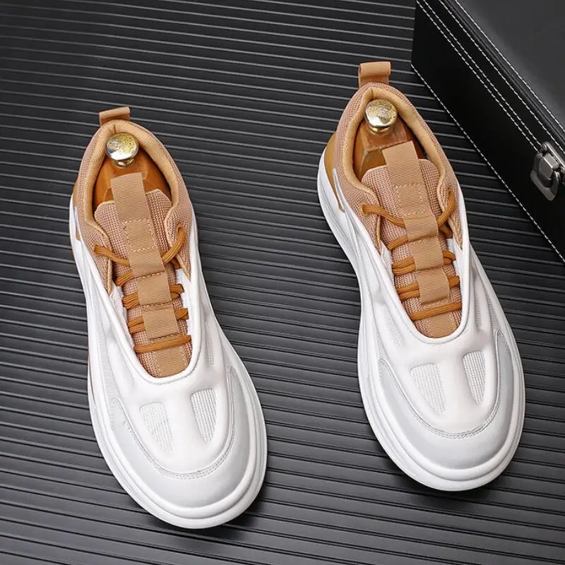 New Designer White Shoes Sneakers Chunky Platform Thick Butom Casual Tenis Zapatos Hombre A14