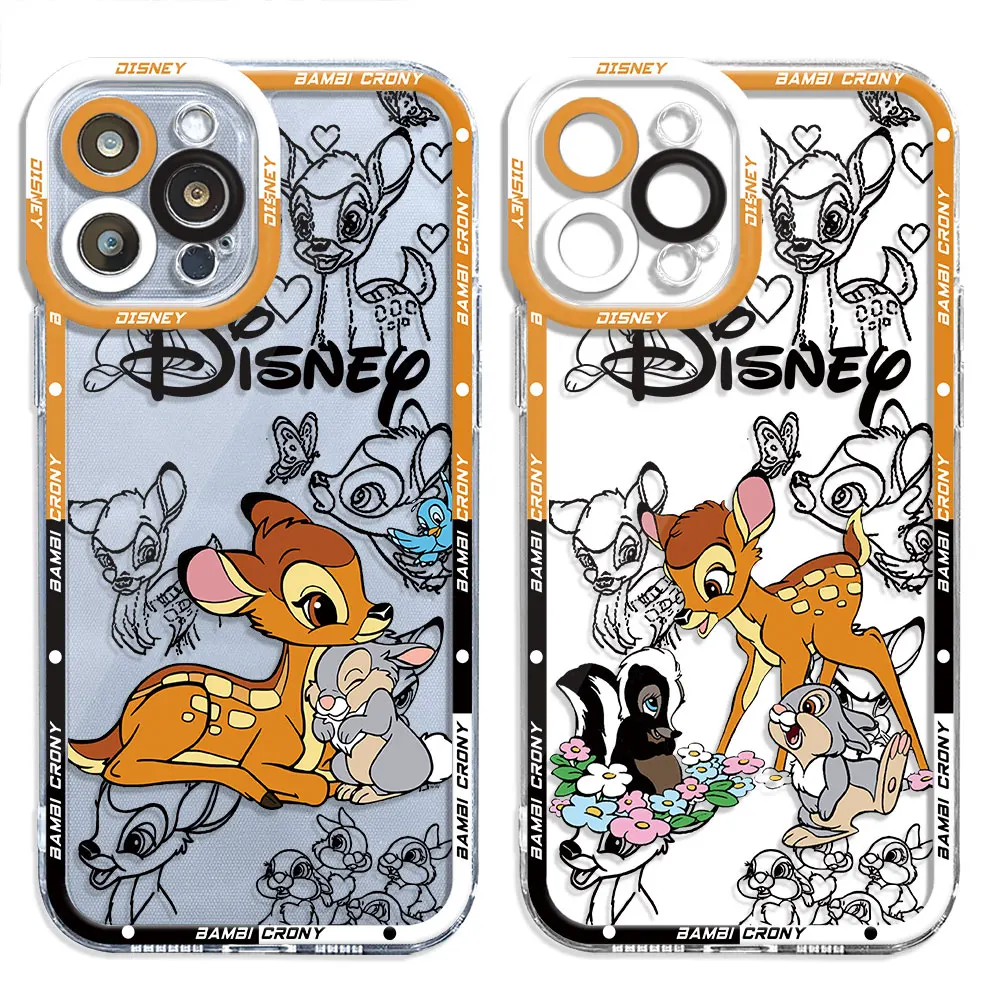 Custodia Morbida Trasparente Paraurti Per Xiaomi Mi Poco X3 Nfc X4 X5 M3 M4 Pro 11T Pro 11 Lite Disney Bambi Deer Cover Bag