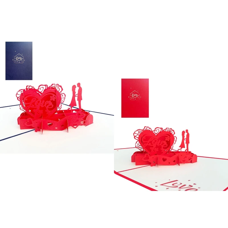 652F Cuore D'Amore Per Biglietto Pop-Up Biglietti D'Auguri Pop-Up 3D Per Anniversario Matrimonio Tutte Le