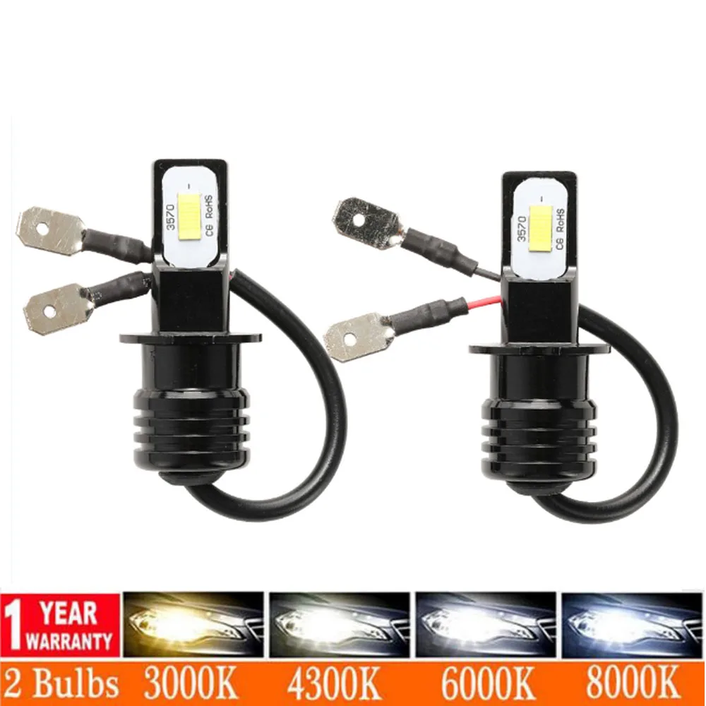 2Pcs H3 H1 H4 H7Led Fari Per Auto 880 881 9005 9006 H15 H11 Lampadina Per Auto High Low Beam Fendinebbia A Lunga Distanza Luci 24V 12V 60