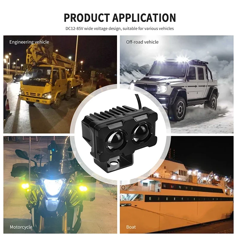 Faretto A Led Per Moto Faro Hi/Low Beam Fendinebbia Moto Lampada Aggiuntiva Ausiliaria Per Camion Dirt Bike Suv Utvs Faretti