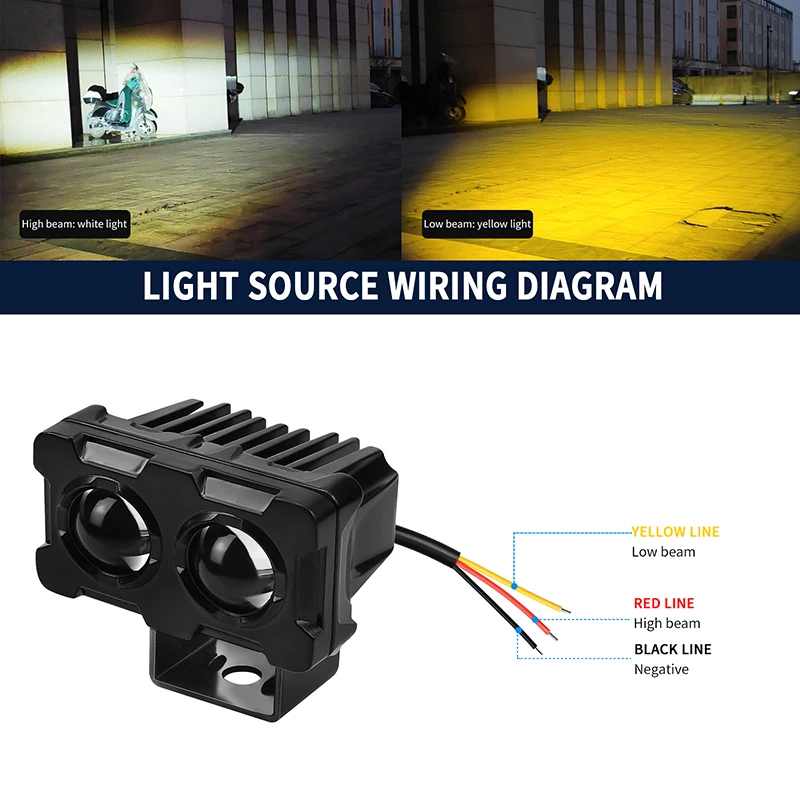 Per Dirt Bike Trucks Suv Utvs Faretti Moto Moto Led Spotlight Faro Hi/Low Beam Fendinebbia Lampada Aggiuntiva Ausiliaria