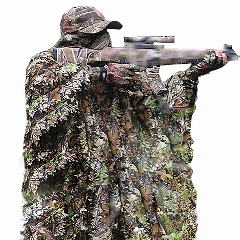 Sniper Jungle Invisibility Mantello 3D Camouflage Hunting Airsoft Gear Men Kid Military Tactical Ghillie Suits Birdwatching Clothes