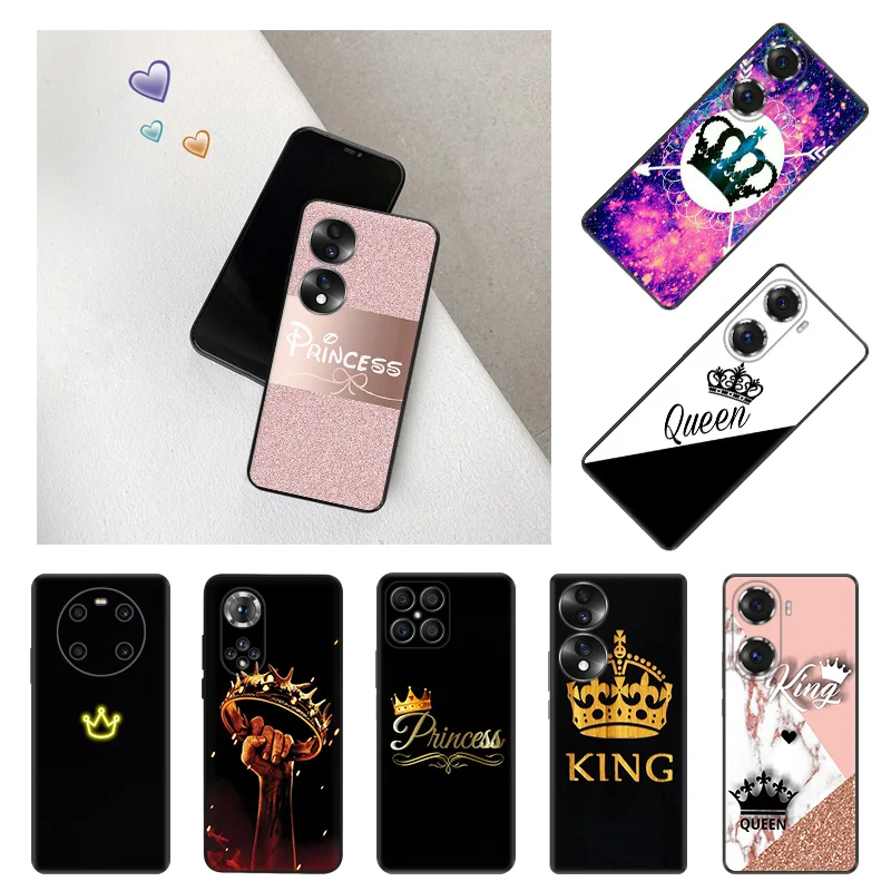Custodie In Silicone Nero Per Honor 80 70 60 50 Pro 30I 20 X9A X8 X7 X6 X5 Magic 5 4 Queen King Crown Huawei Mate 20 10 Cover