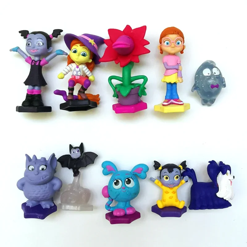 3Pcs Dropshipping Genuine Cartoon Vampire Monster Family Vampirina Pvc Action Figure Fairy Witch Doll Toy Gift For Kids Boy Girl