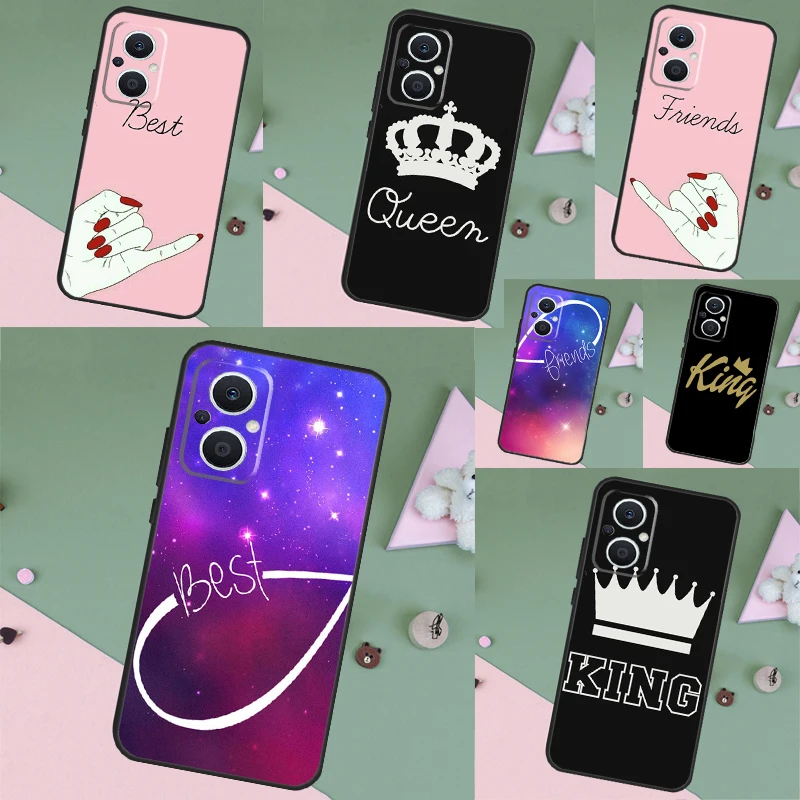 Bff Best Friend Forever King Queen Case Per Oppo Reno 8 Pro 8T Reno 7 4 5 6 Lite 2Z 4Z 5Z Oppo Find X2 X3 Lite Neo X5 X6 Pro