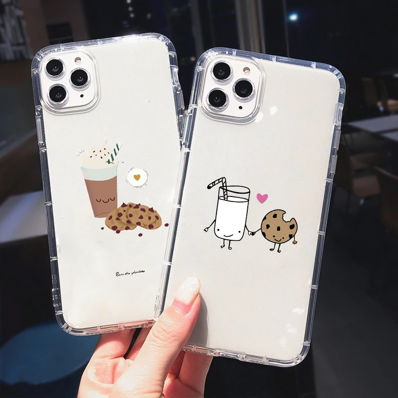 Jamular Cute Milk Biscuits Bff Coppia Custodia Per Telefono Per Iphone 13 12 Pro Max Mini 11 7 Xs X Xr Se20 8 6Plus Clear Soft Tpu Fundas