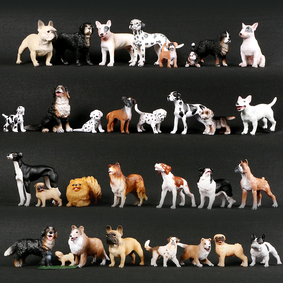 Simulazione Bernese Mountain,Great Dane,Boxer,Bull Terrier,Pug, Figurine Bulldog, Figure Di Cuccioli Giocattolo Canine Bulk Animal Variety Toy