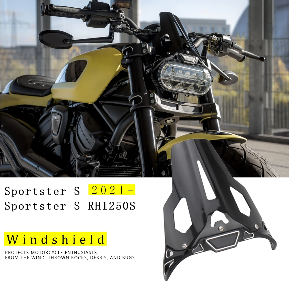Per Sportster S Rh1250S Sportster S 2021 2022 2023 Nuovo Parabrezza Parabrezza Parabrezza Deflettore Parabrezza Accessori Moto Nero