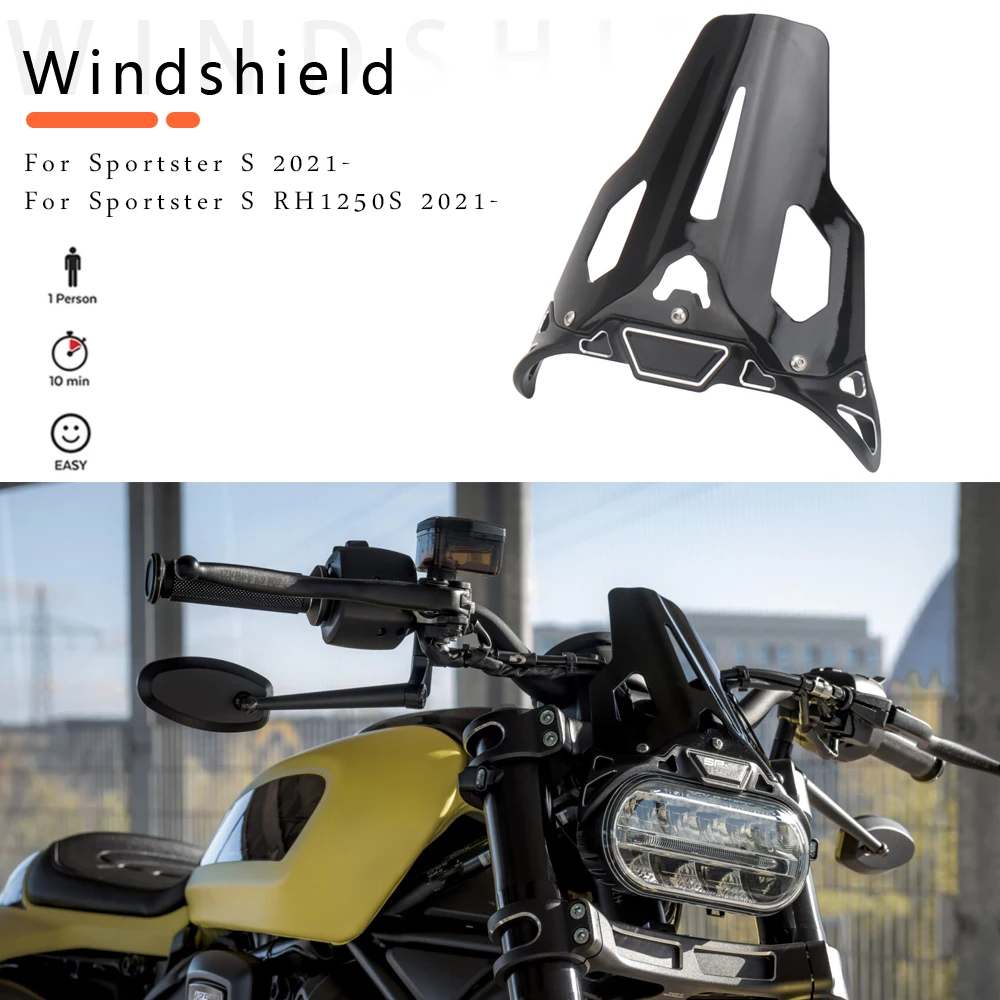 Per Sportster S Rh1250S Sportster S 2021 2022 2023 Nuovo Parabrezza Parabrezza Parabrezza Deflettore Parabrezza Accessori Moto Nero