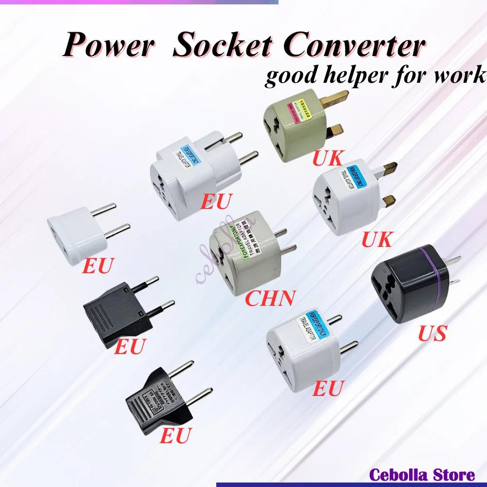 1Pc Universal Us Uk Au To Eu Plug Usa A Euro Europe Travel Wall Ac Power Charger Outlet Adapter Converter 2 Round Pin Socket