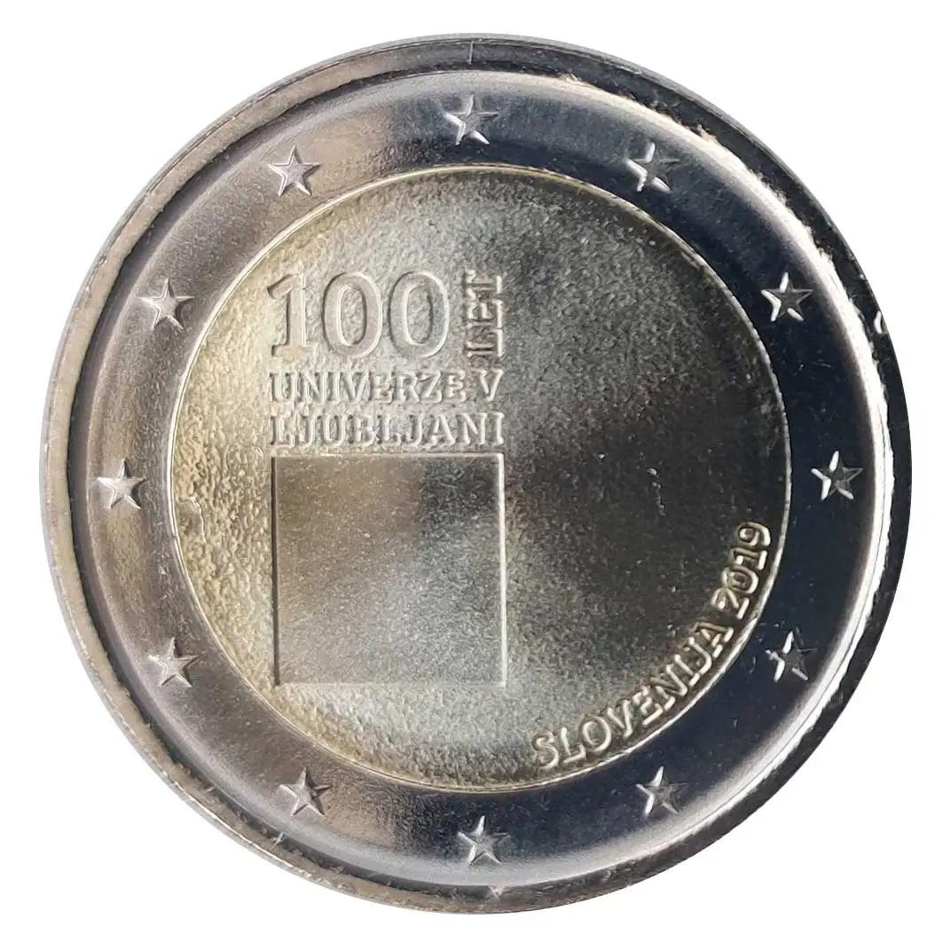 Moneta 2 Euro Slovenia Università Anno Di Loto 2019 Non Circolato