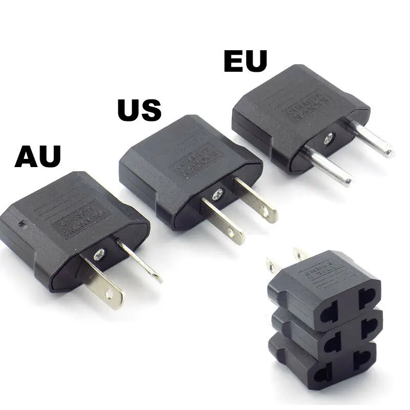 Us To Eu Uk Au Euro Europe Plug Converter 2 Round Ac Travel Power Adapter American Us To Eu Presa Elettrica Adattatore Universale