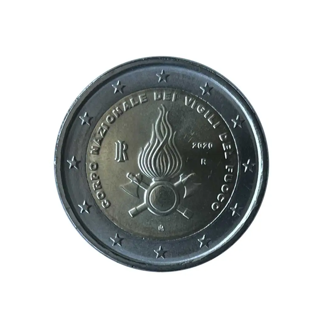 Moneta 2 Euro Italia National Vigili Del Fuoco Corps Anno 2020 Unc Non Circolato