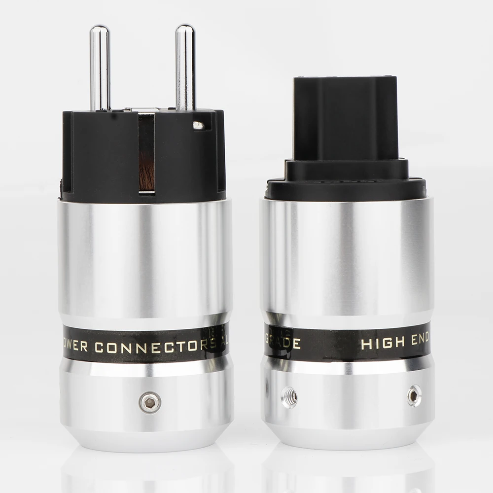 Hi End Audio Power Plug Alluminio Metallo Rodiato Eur Euro Schuk Power Plug