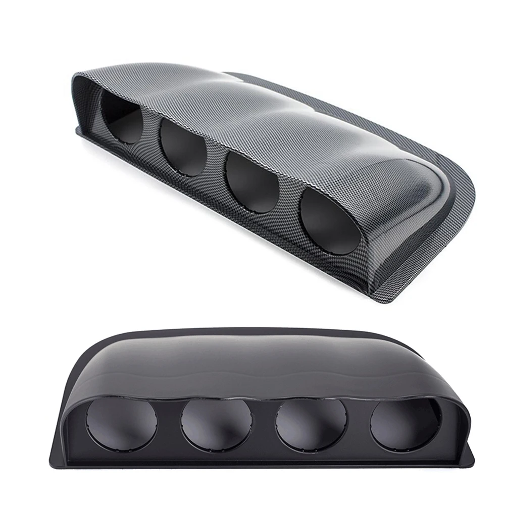 Base Universale A Quattro Fori 52Mm Calibro Dash Board Pod Flate Base Finitura Carbonio Nero E Nero