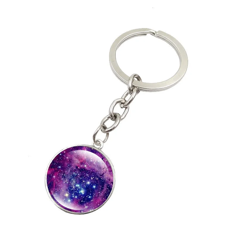 Portachiavi Galaxy Solar System Planet Portachiavi Galaxy Nebula Space Moon Earth Sun Mars Art Picture Glass Dome Cabochon Portachiavi