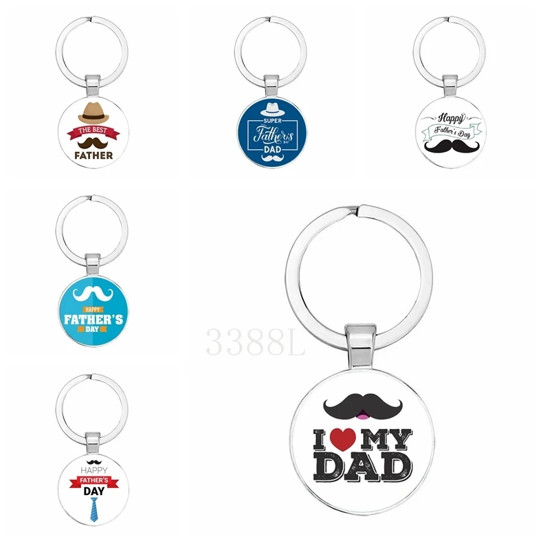 Happy Father'S Day Fashion Jewelry Portachiavi In Vetro A Cupola I Love Dad Regalo Squisito Fatto A Mano