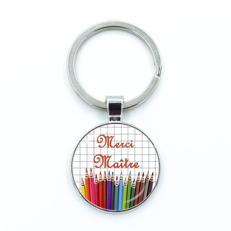 Hot Fashion Teacher Gift Gift Portachiavi Super Amante 25Mm Cupola Di Vetro Cabochon Charm Grazie Amante Portachiavi Gioielli Regalo
