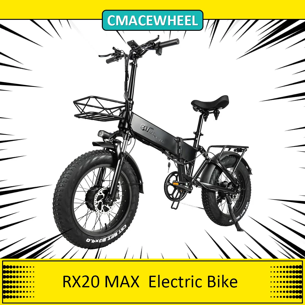 Cmacewheel Rx20 Max Bici Pieghevole Elettrica 750W * 2 Motore 17Ah Batteria 40-45 Km/H Velocità Massima 20*4.0 ''Cst Fat Tire Ebike 150Kg Carico