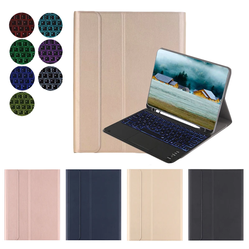 Touch Keyboard With 7 Backlits Tablet Case For Ipad 10.2 Pro 11 Pro 9.7 Pro 10.5 Smart Cover For Ipad Air 9.7 2017 2018 Shell