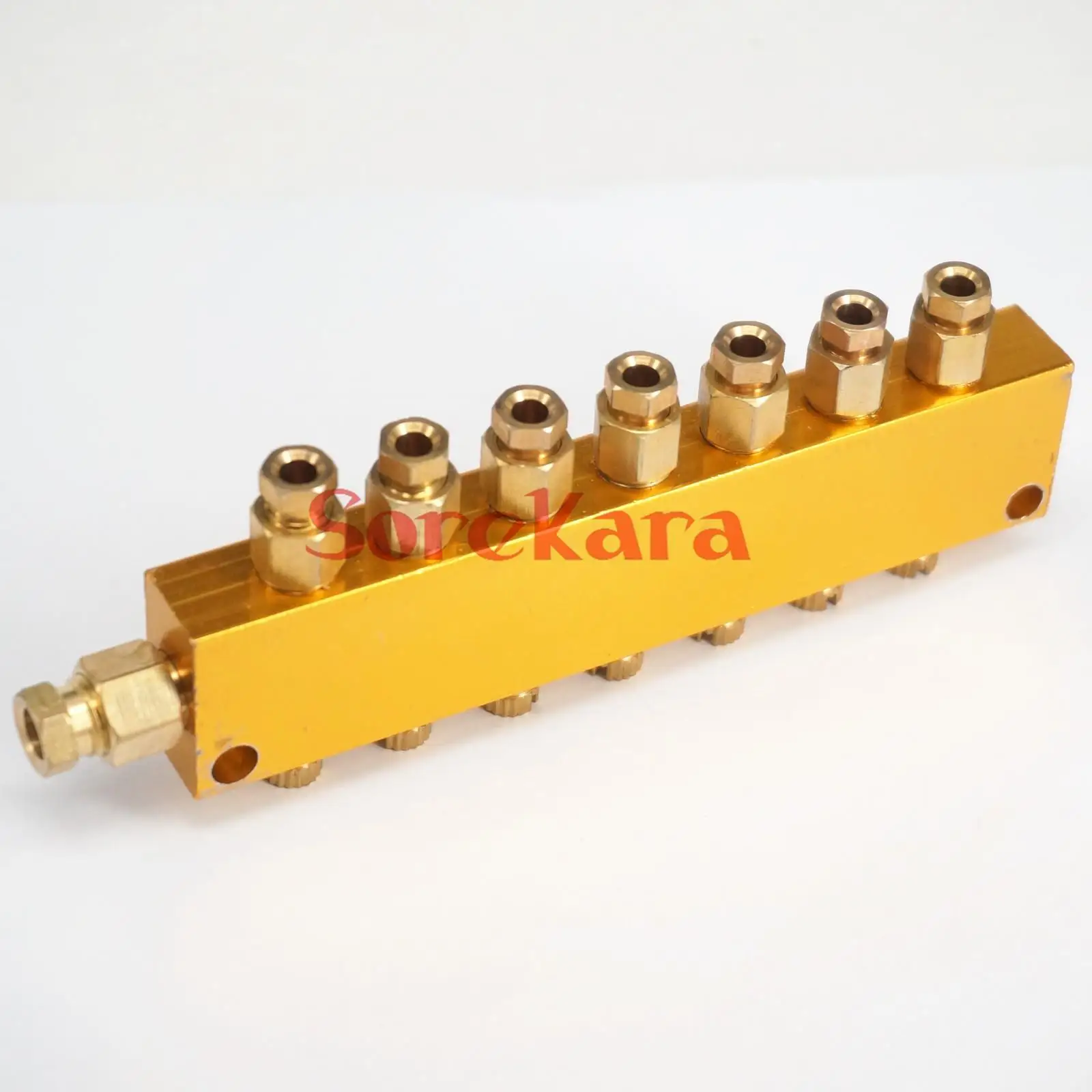 Al Body + Raccordo In Ottone 7 Vie 6Mm In 4Mm Out Regolare Lube Oil Pistone Distributore Valore Blocco Collettore Per Lubrificazione Centralizzata