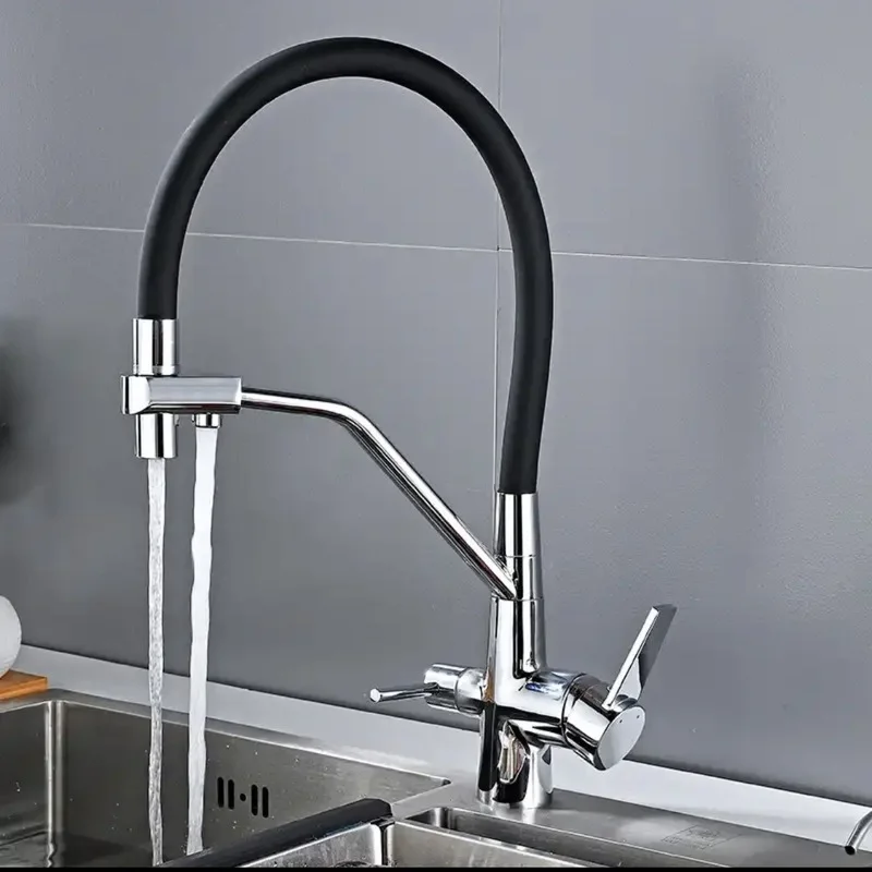 Rubinetto Universale Per Depuratore D'Acqua Da Cucina Tre In Uno In Rame, Rubinetto Per Acqua Pura, Lavello, Rubinetto A Tre Vie Per Acqua Calda E Fre