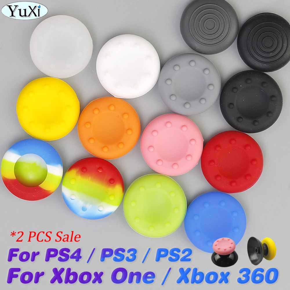2 Pz Silicone Thumbstick Grip Cap Per Ps4 Ps3 Ps2 Joystick Analogico Antiscivolo Thumb Stick Cover Head Per Xbox 360 Xbox One Control