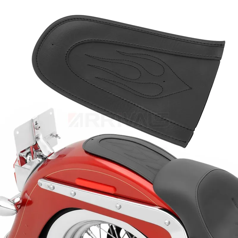 Moto Flame Stitch Pu Leather Parafango Posteriore Bavaglino Pad Adatto Per Harley Sportster 883 1200 2004-Up