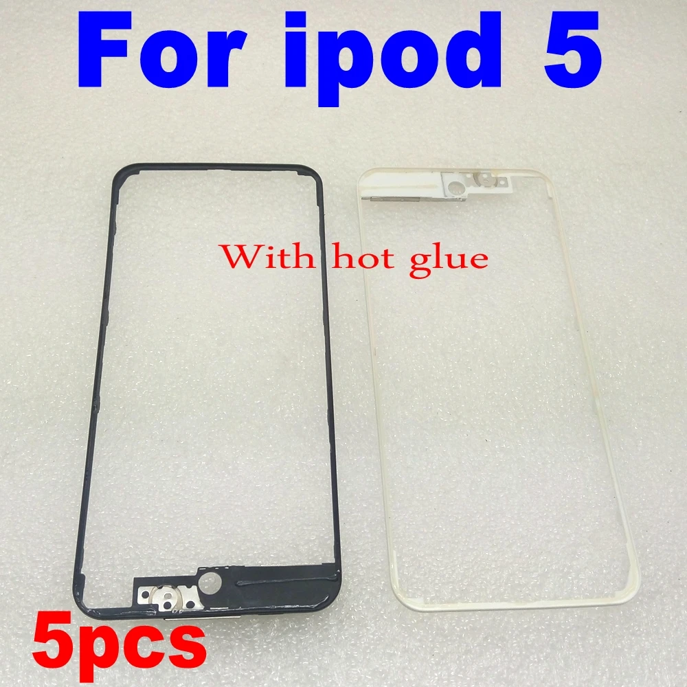 5 Pcs Anteriore Bezel Cornice Con Colla A Caldo Per Ipod Touch 5Th Gen Medio Telaio In Plastica Per Il Tocco 5 Migliore Colla Lcd Holder Nero/Bianco