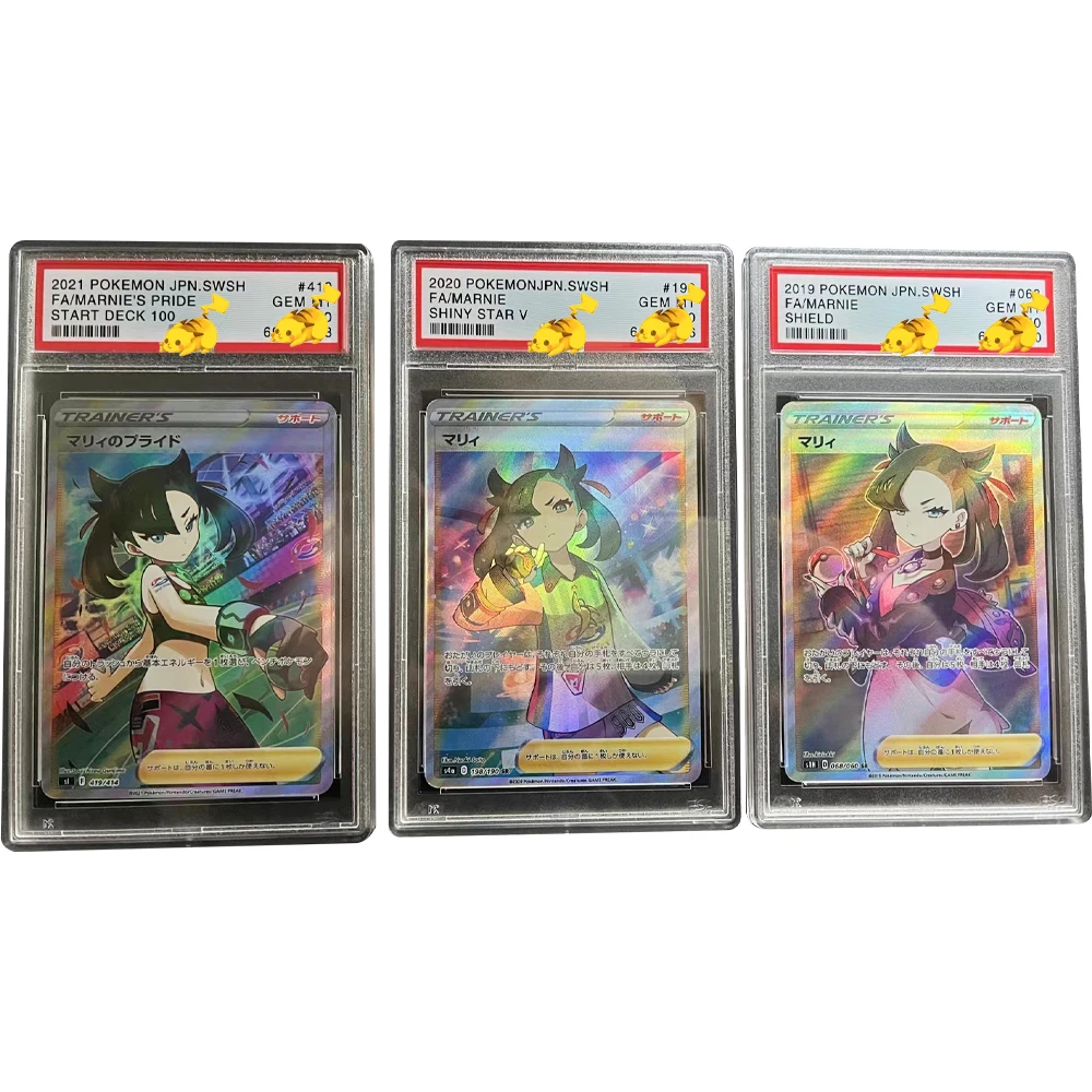 2020 Pokemon Jpn.Swsh Marnie Shiny Star V Ptcg Psa 10 Punti Grade Card Etichetta Fai Da Te Con Custodia Collezione Card Display Replica Regalo