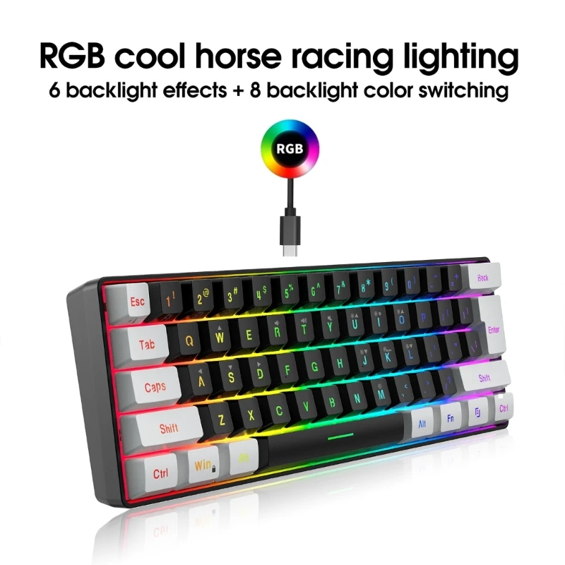 Tastiera Da Gioco Per Pc 53Cc Tastiera Retroilluminata Rgb Tastiera Cablata Mouse Da Gioco Per Il Gioco